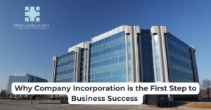 Modern corporate office building representing company incorporation and business success