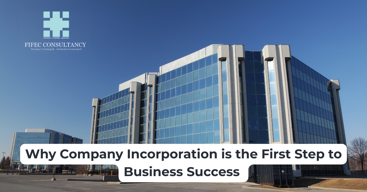 Modern corporate office building representing company incorporation and business success
